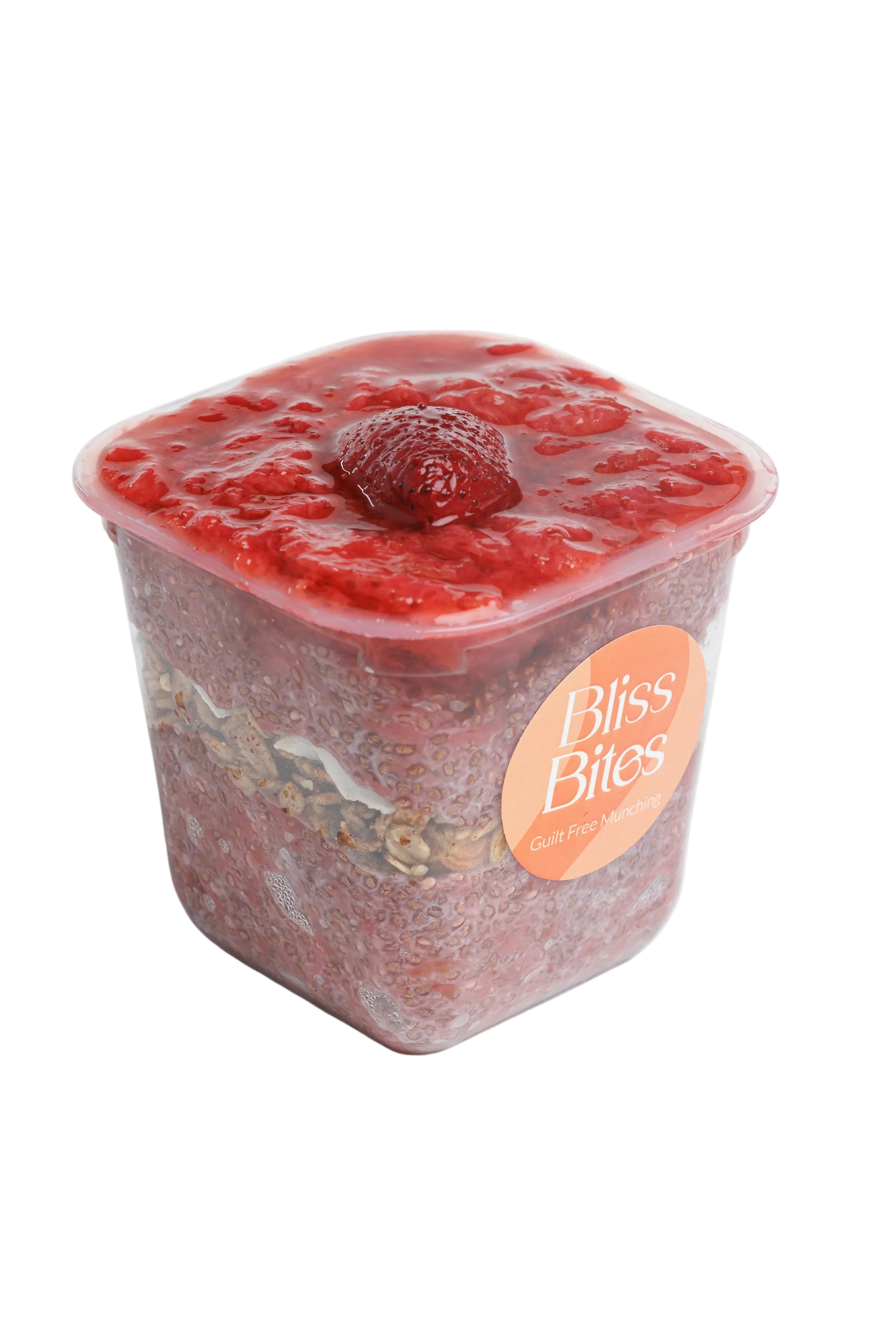 Strawberry chia seeds pudding
